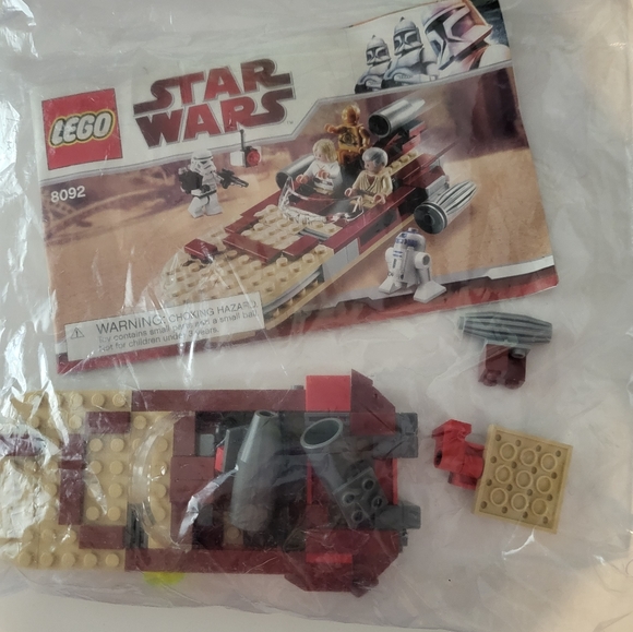 Lego Star Wars Lukes Landspeeder #8092 With Book - Picture 1 of 3
